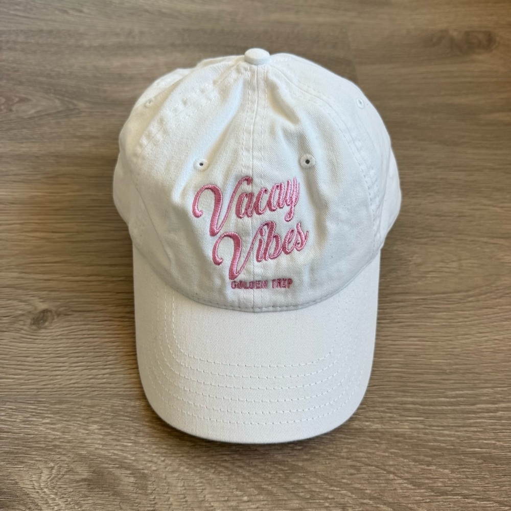 🆕 100% Cotton Pink Embroidered Vacay Vibes Hat